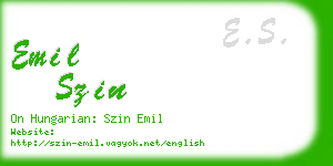 emil szin business card